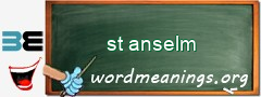 WordMeaning blackboard for st anselm
